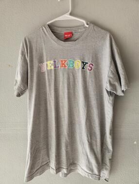 Full Send MELKBOYS Multicolor Letter Graphic T-Shirt Gray Large